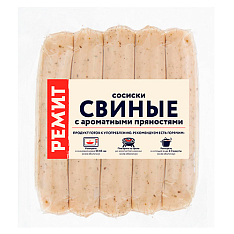 Сосиски Свиные с ароматными пряностями в/у (шт 260 г) Ремит