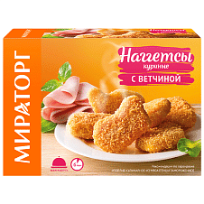 Наггетсы куриные с ветчиной ЗАМ, 250г/12шт/МИРАТОРГ