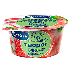 Творог VIOLA Very Berry с клубникой. мдж 3,5%, 140г