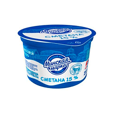 Сметана "Минская марка" 15,0% стакан 180 г