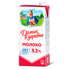 Молоко Домик в деревне 3,2% 950 г. ТБА