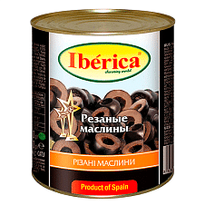 Маслины IBERICA резаные без косточки 3000г/6шт/Испания