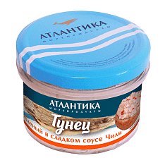Рубленый тунец в сладком соусе чили, Атлантика 150г/6шт