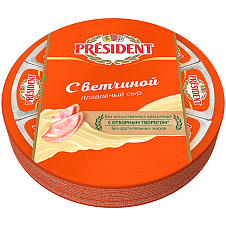 Сыр плавленый President с ветчиной 45% 140г Foil
