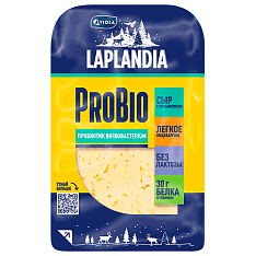 Cыр фас. полутвердый Laplandia ProBio+ с пробиотиком. мдж в сух. вещ-ве 45%, 120г