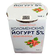 Йогурт Коломенский термостатный 5%ж  Земляника 140г/4 Керамика